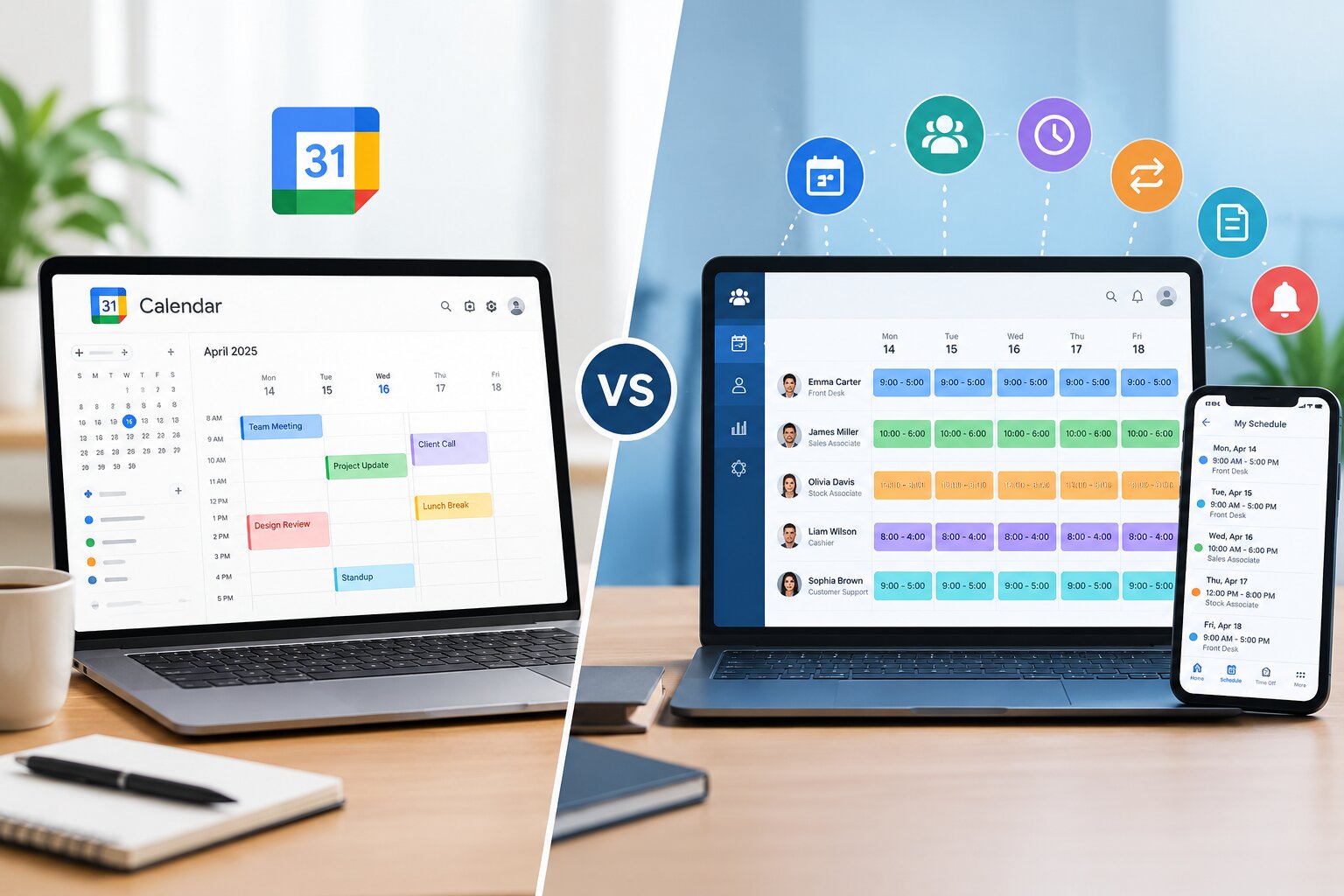 Google Calendar vs. Employee Scheduling Software: What’s the Difference?